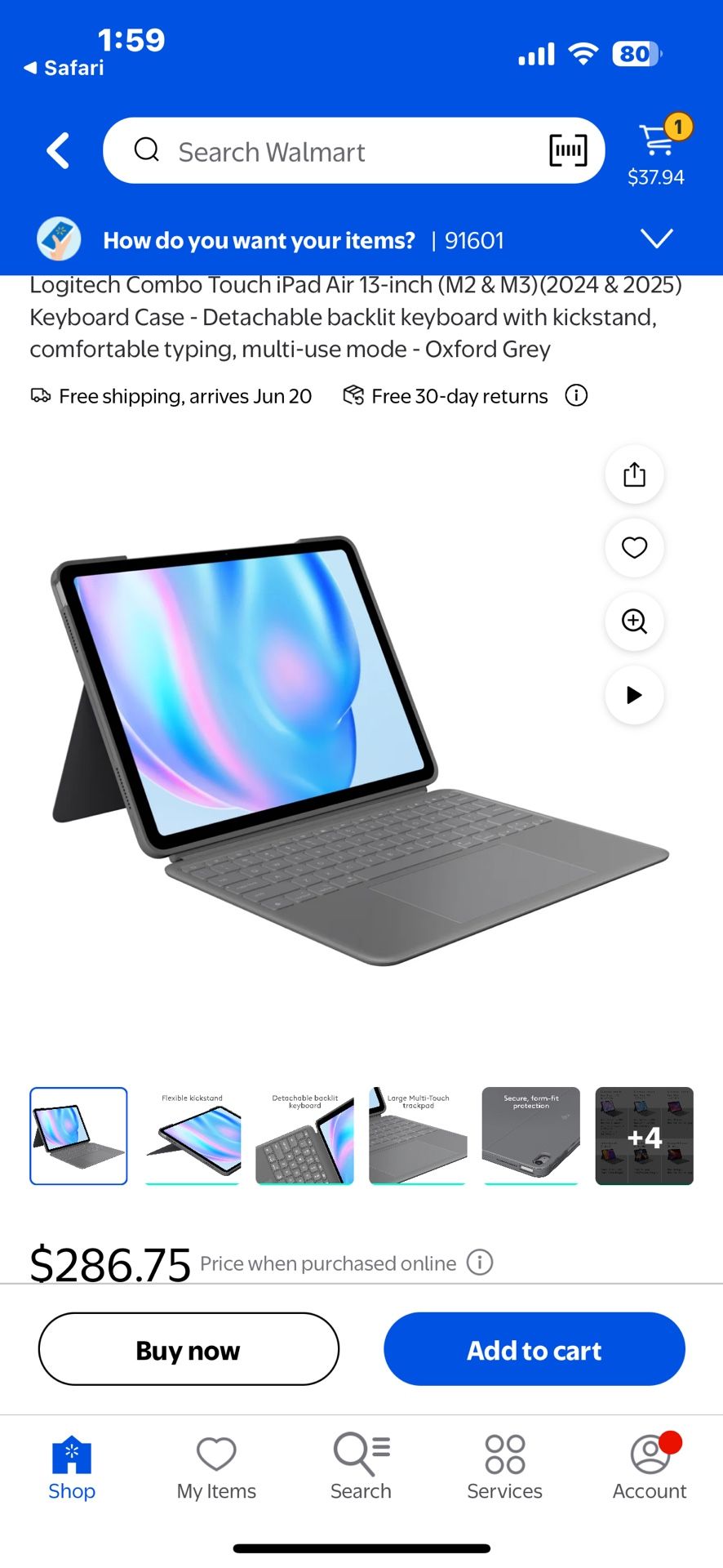 13in Logitech iPad Air Keyboard