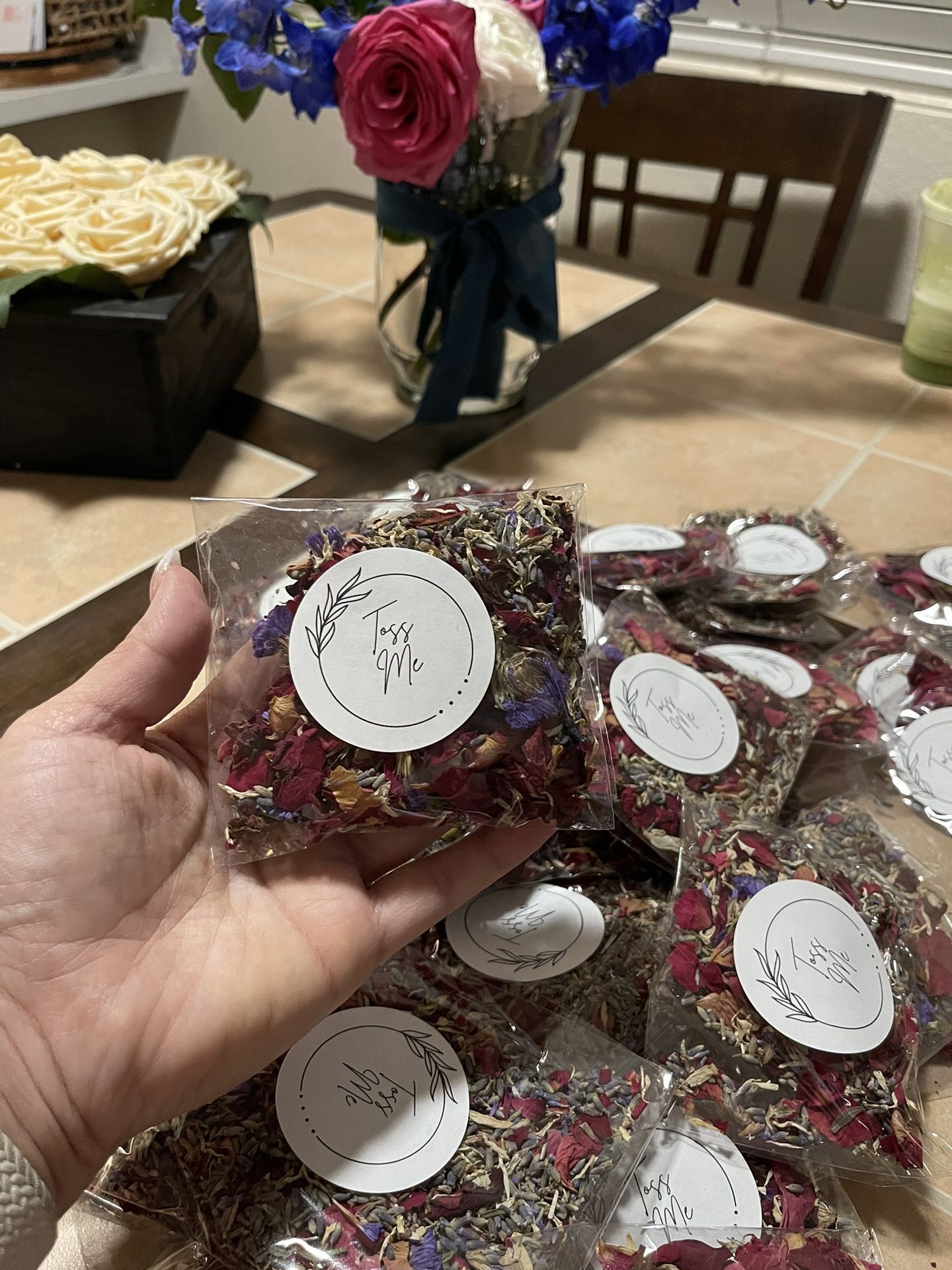 40 Biodegradable Wedding Confetti Bags – Flower Petals- Eco-Friendly & Ready to Use
