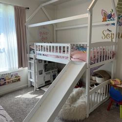 Twin Size Loft Bed with Slide