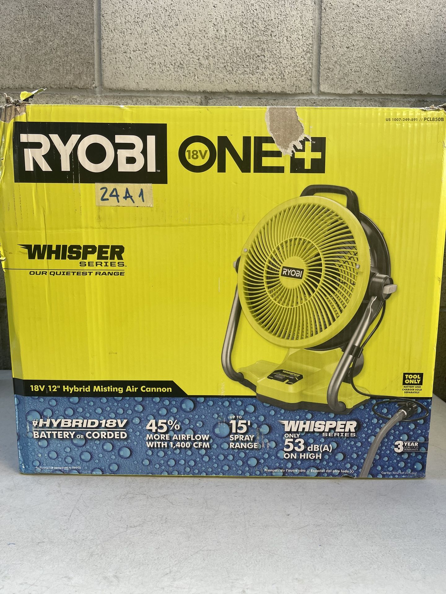 RYOBI 18V 12 in. Misting Air Cannon Fan (Tool Only)