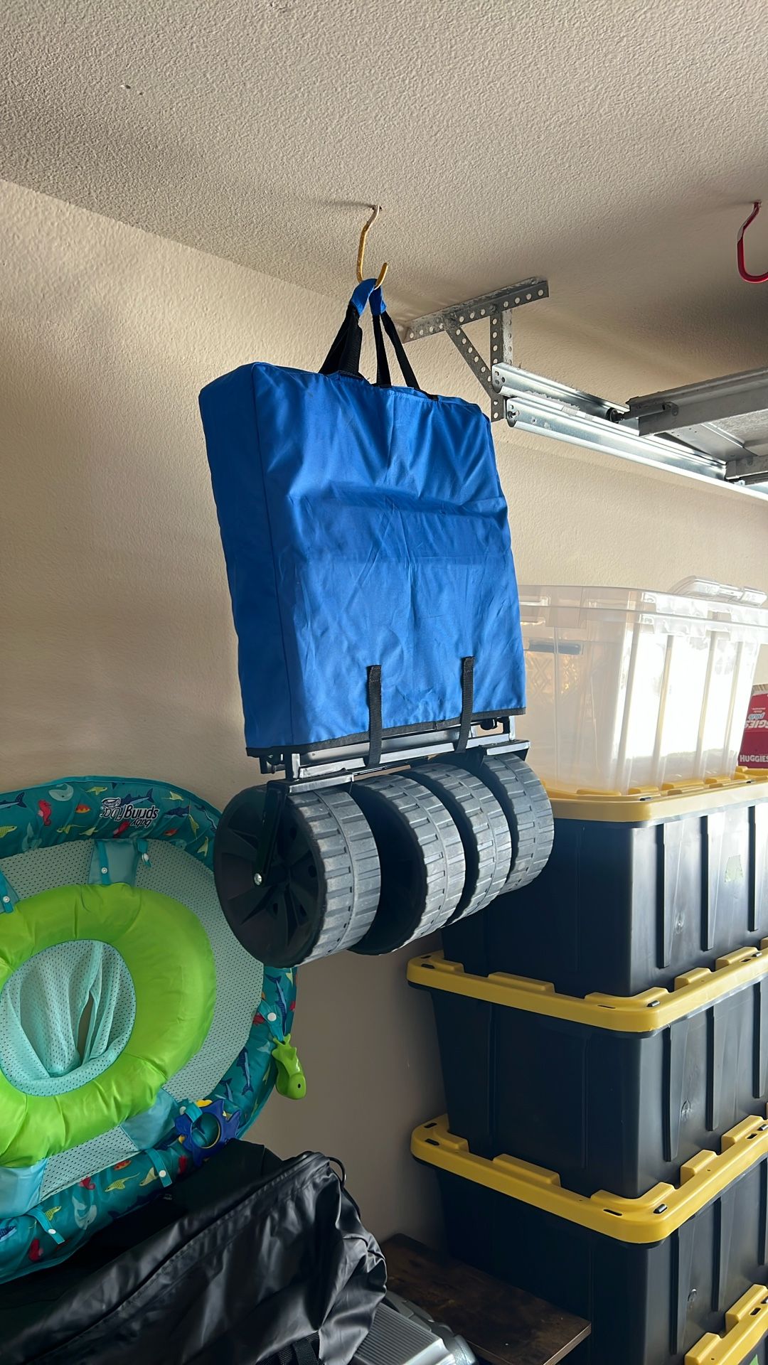 Like NEW - Heavy Duty Collapsible Folding All Terrain Utility Beach Wagon Cart, Blue