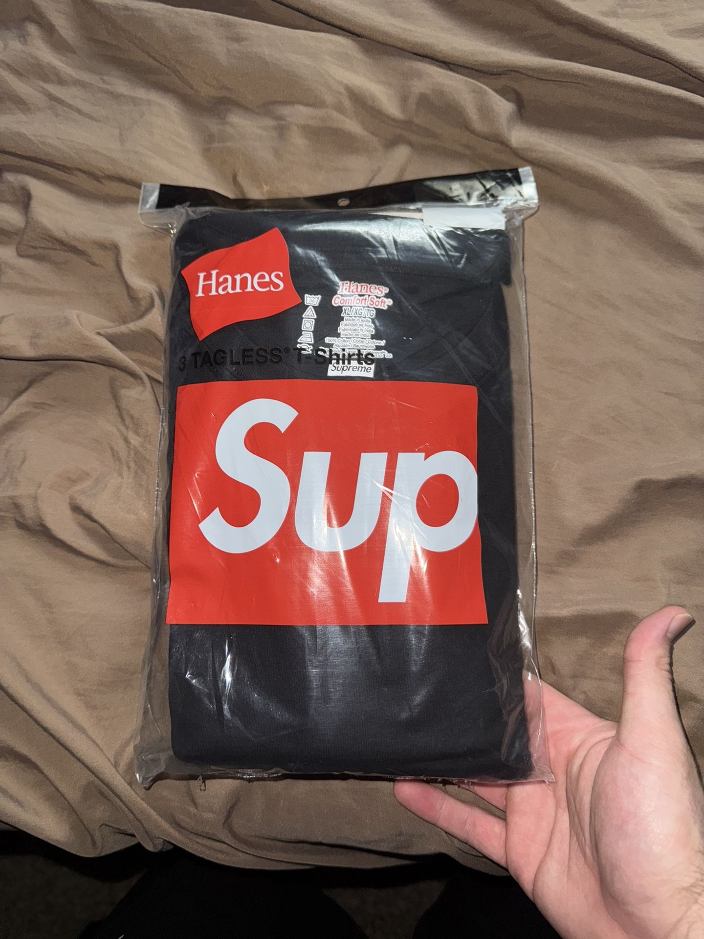 Men’s Supreme Black Blank Tees Size XL 3 Pack