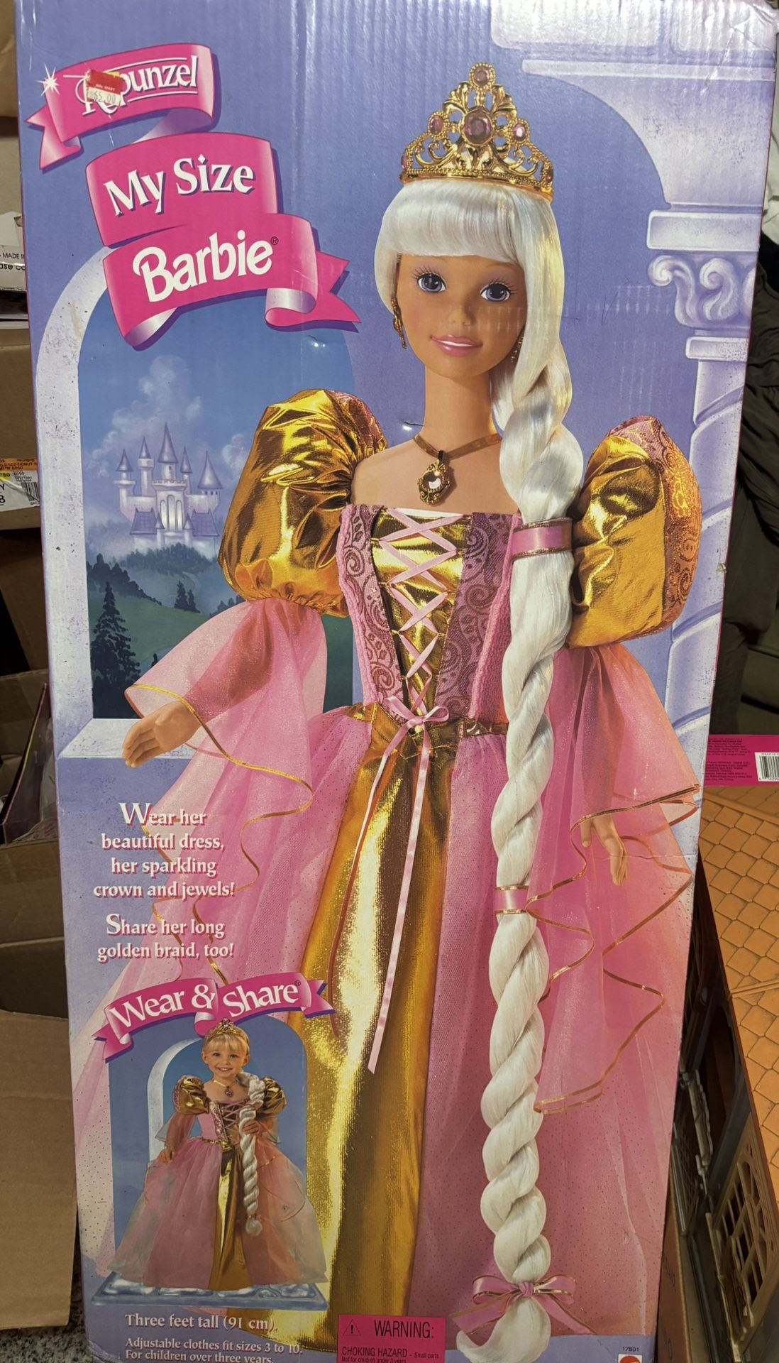 Barbie “My Size Barbie”. 3ft Rapunzel 1997-White Hair