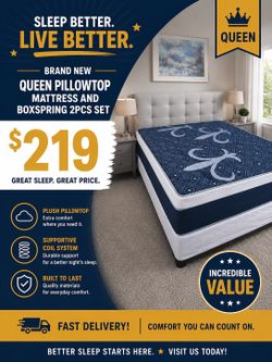 🟢NEW QUEEN PILLOWTOP SET $219