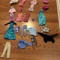 Barbie Clothes,  Shoes, And Wardrobe Closet, Like New