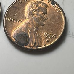 1974 D Penny Smile And Missing Hair 4 Penny More Errors