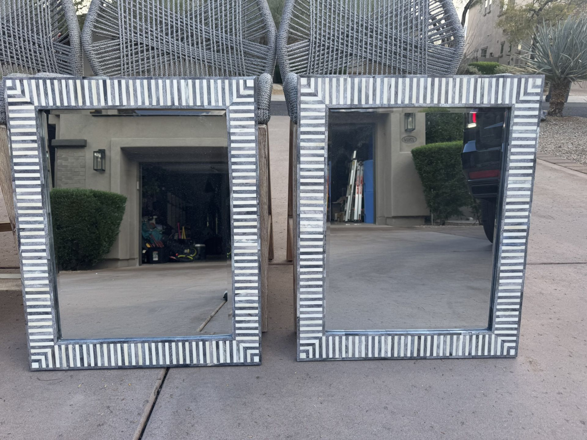 Bone Inlay Mirror X 2