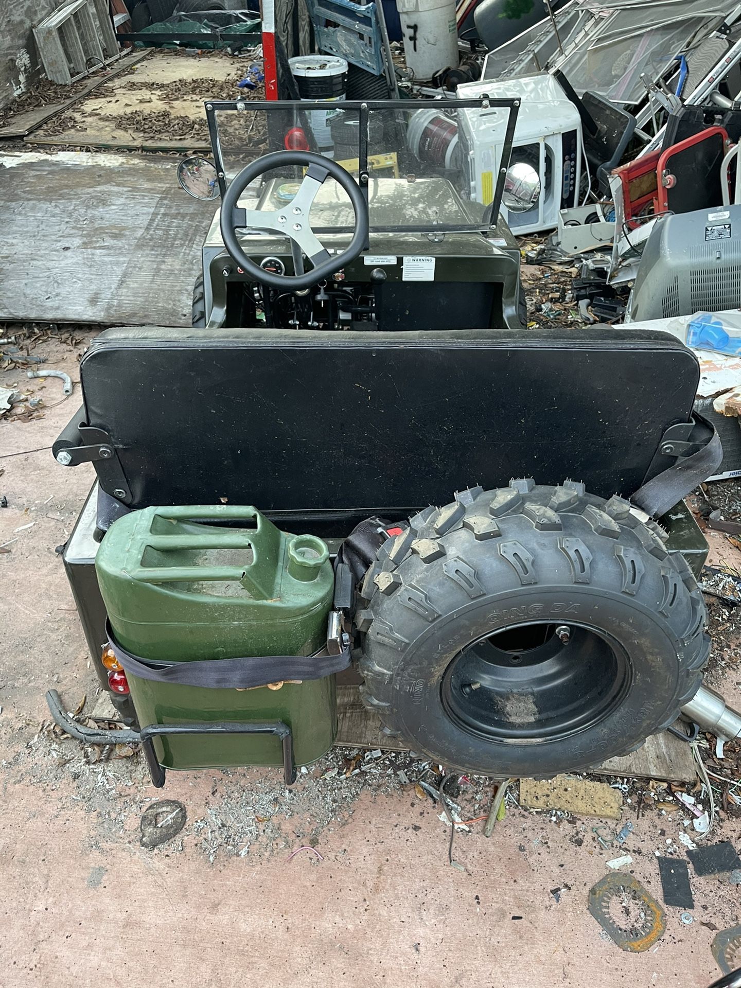 Mini Jeep 125cc Go Kart, 3-speed with Reverse, Steel Wheels, Front Mounted Engine