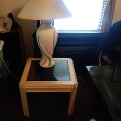 Two Lamps ,  Large Vest, And 2 End Table's