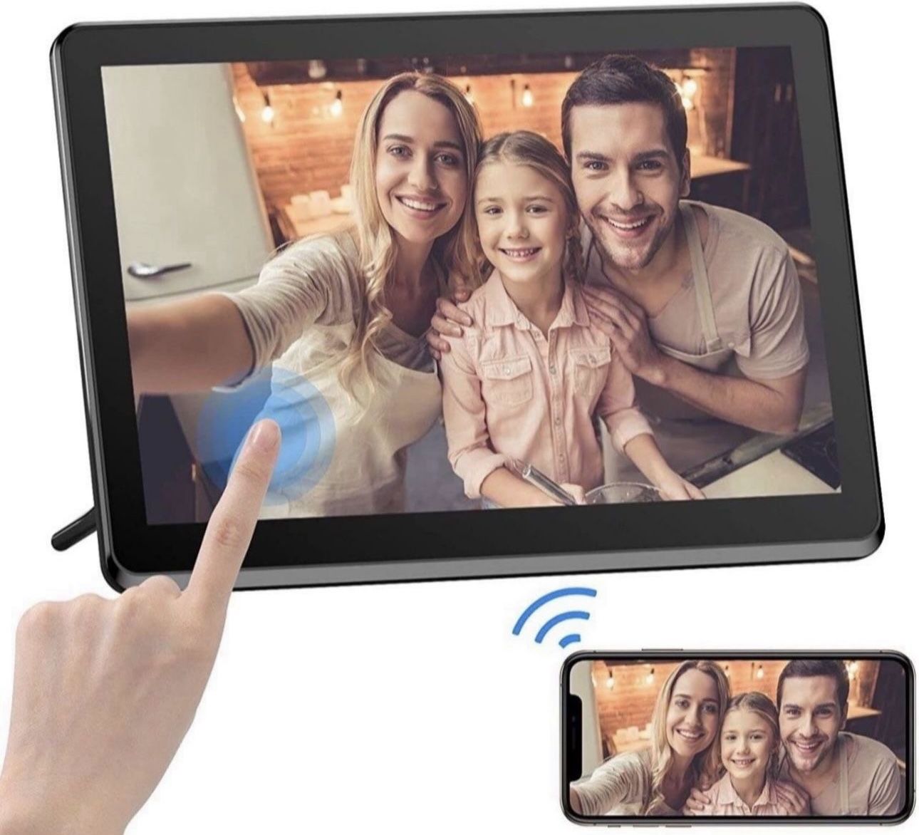 Digital Photo Frame WiFi 8 Inch Digital Picture Frame 16GB Storage FHD 1080P IPS Rotate Touch Screen Auto Slideshow Share Photos via App, Email, Cloud