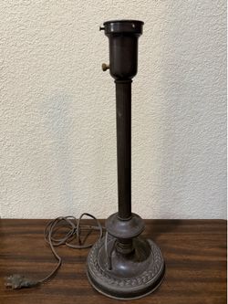 Antique Metal Lamp Base - 19 3/4” Tall, 7 1/4” Diameter
