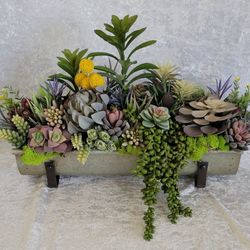 Artificial Succulant Plants Faux Floral Arrangment Centerpiece  Custom Made Brand New