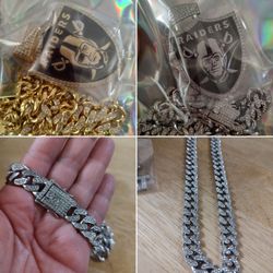 Raiders Cuban bling necklace $35,  20 inch