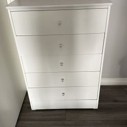 White 5 Drawer 