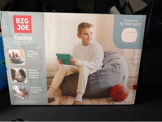Big Joe Fuf 3.5Ft Foam Bean Bag Chair Gray Plush Soft Polyester, 3.5 Foot Large Ultra-Soft Seat