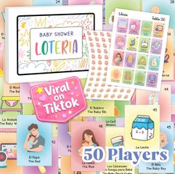 Baby Shower Loteria Game Set – 50 Players