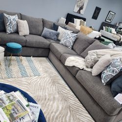 L Shape Luxury Sectional Grey $1498