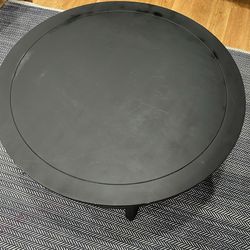 Decorative round black end table