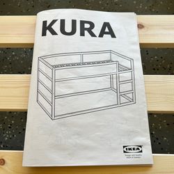 Kura Reversible Bed, White/Pine, Twin (For Kids)
