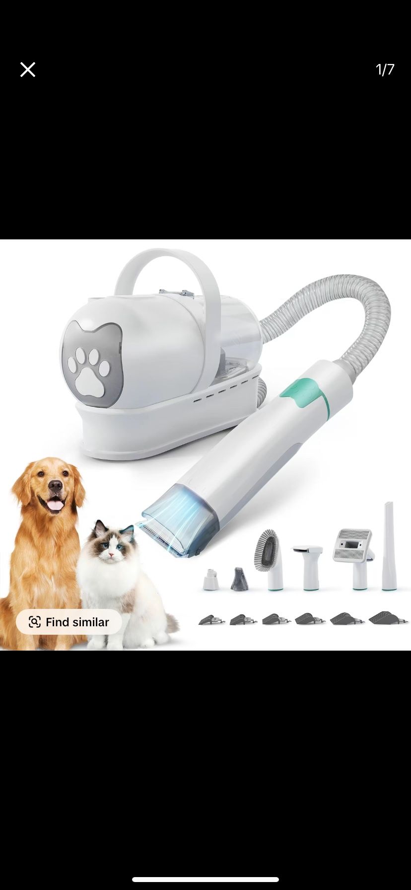 Pet Grooming 7 In 1 Kit With Vacuum Function For Dogs And Cats
