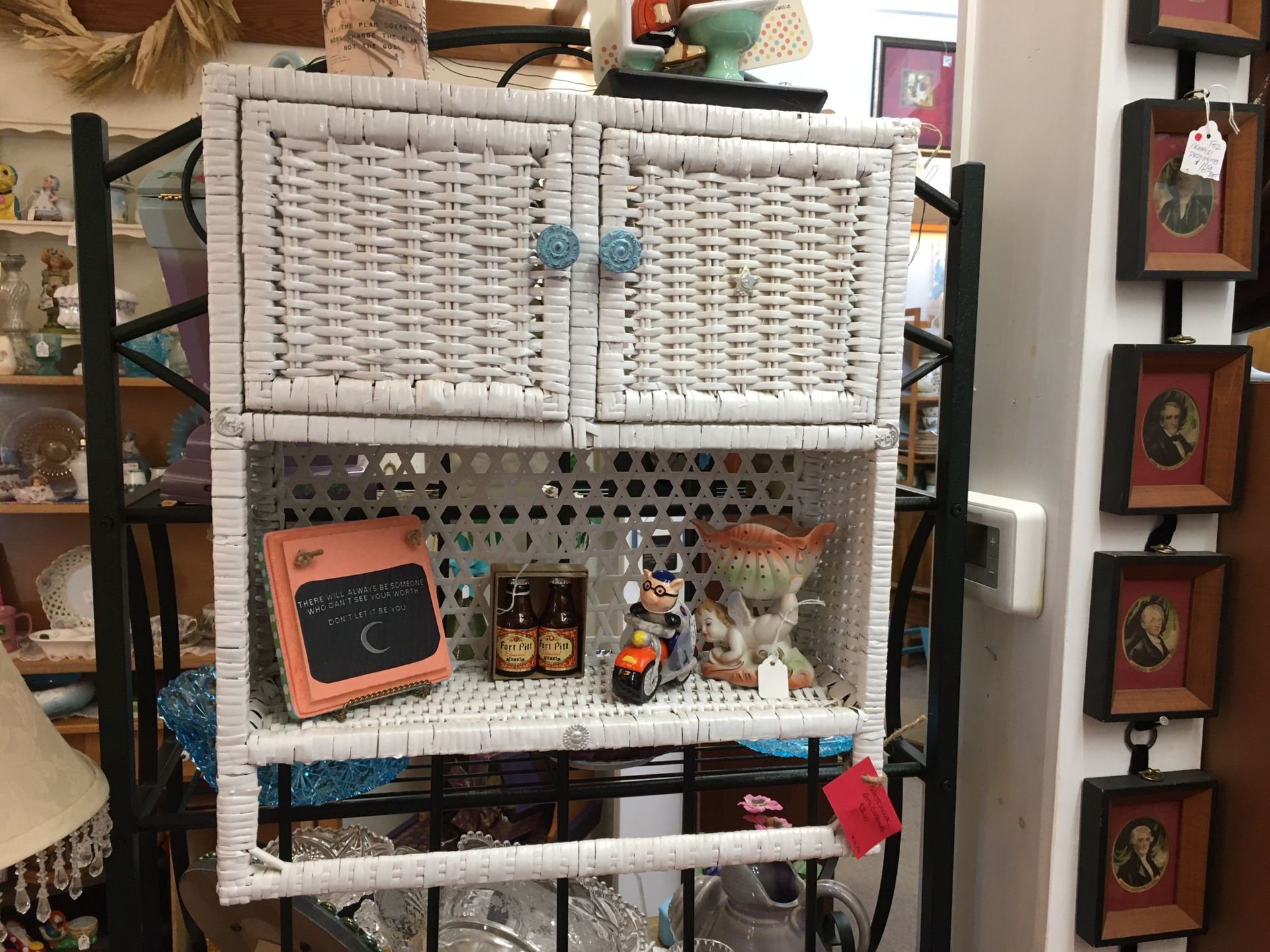 White Wicker Bath Cupboard