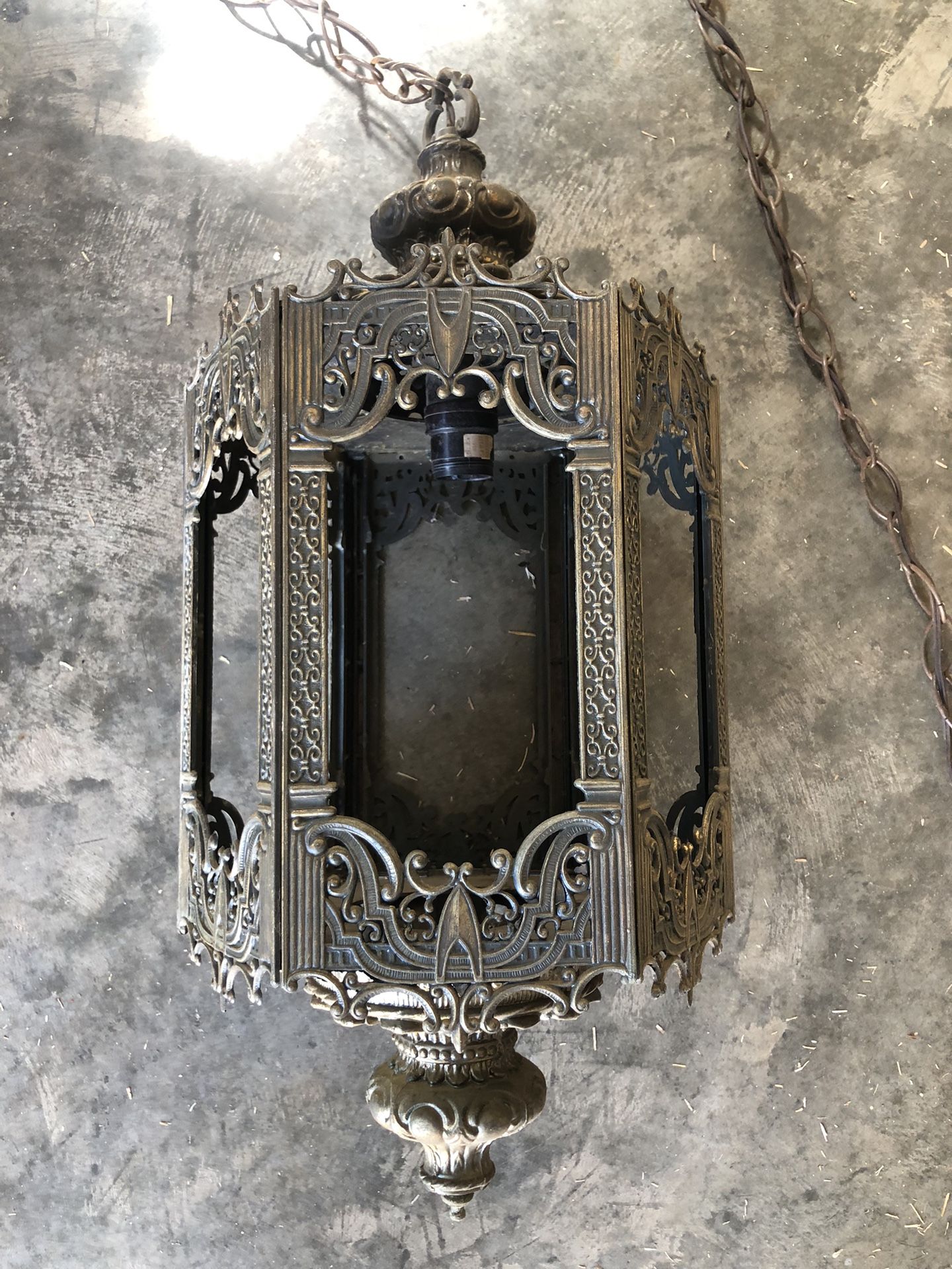 Antique Victorian/Gothic Lantern 11 Lbs. / 23”Tall 12x12