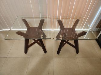 Side tables with glass top