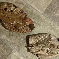 2 - Lefty Baseball/Softball Gloves. 