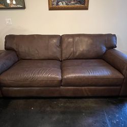 NFM- Softline 94" Leather Sofa in Madison Espresso