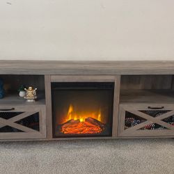 70” Tv Stand With Electric Fireplace 