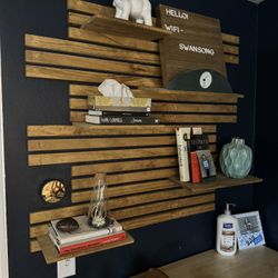 Floating Shelf Slat Wall