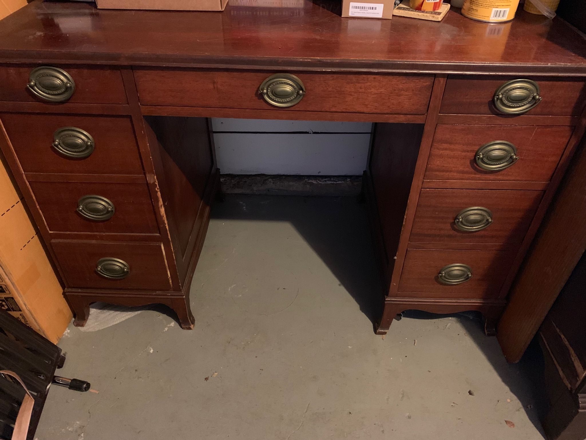 Mahogany antique desk or Vanity With drawers