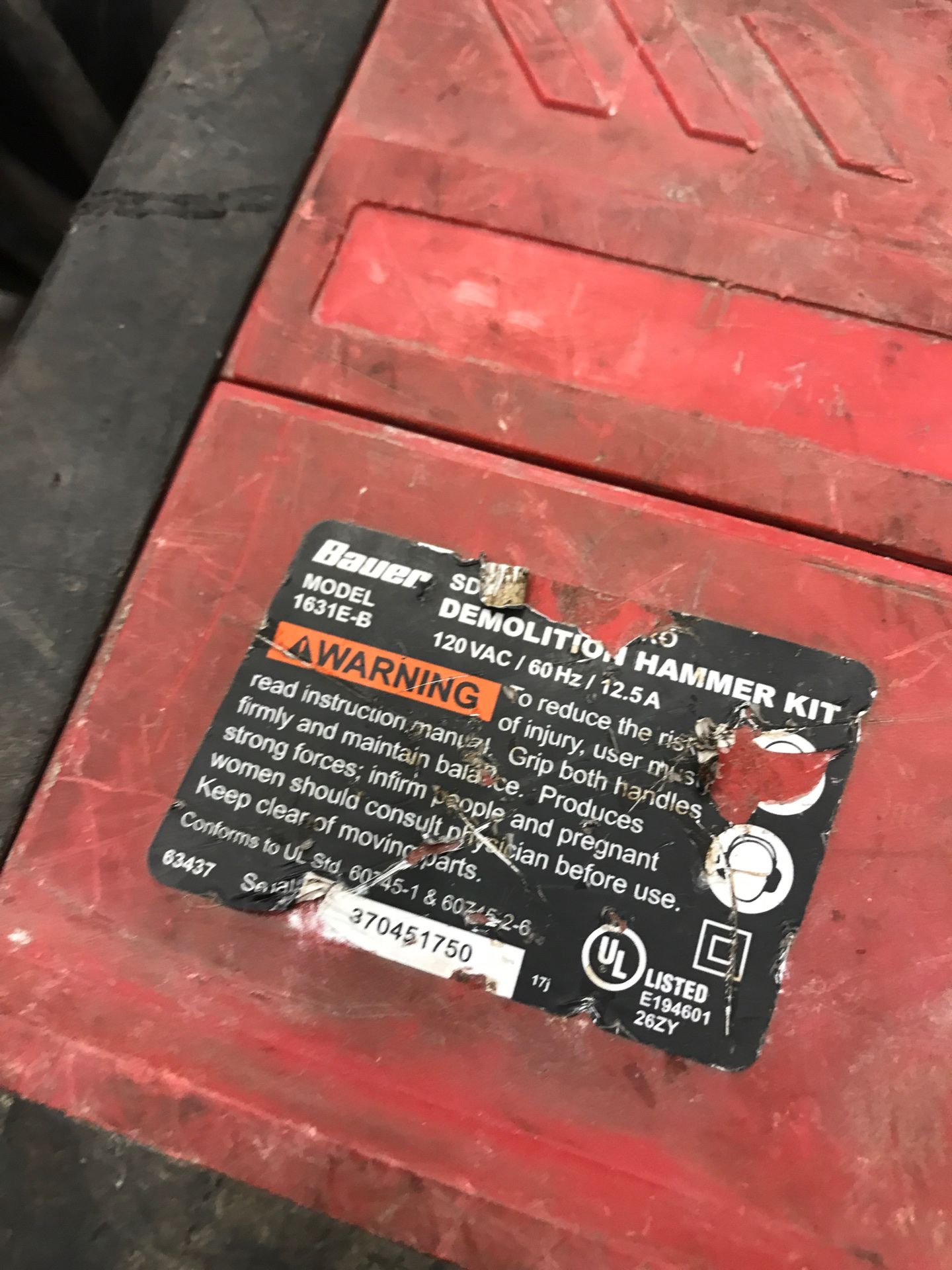 Bauer Demolition Hammer Model 1631EB for Sale in Pompano Beach, FL OfferUp