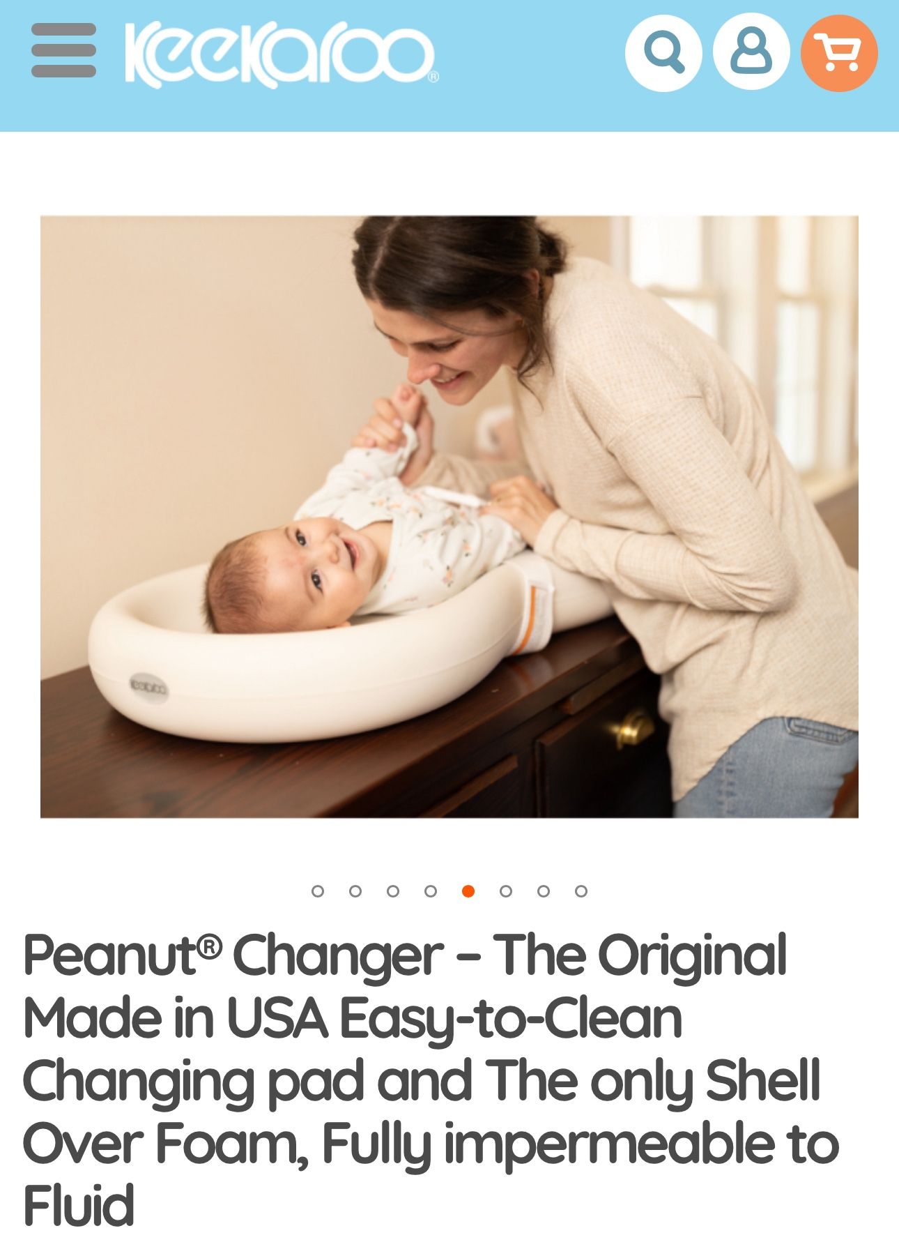 Keekaroo Peanut Changing Baby Table Vanilla