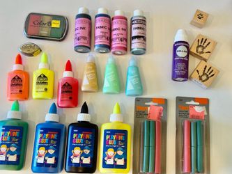 Craft supplies Colored Glue fabric ink stamps stamp pads