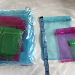 NEW Organza Gauze, Gift Favor Wedding Jewelry Bags Lot Of 84