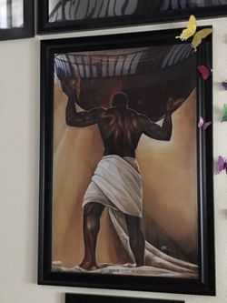 Black atlas framed wall art