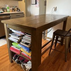 Kitchen tabletop/island With 3 Outward Facing Shelves