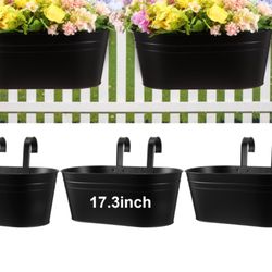 Brand New Large 3 Piece Metal Iron Hanging Flower Pots 