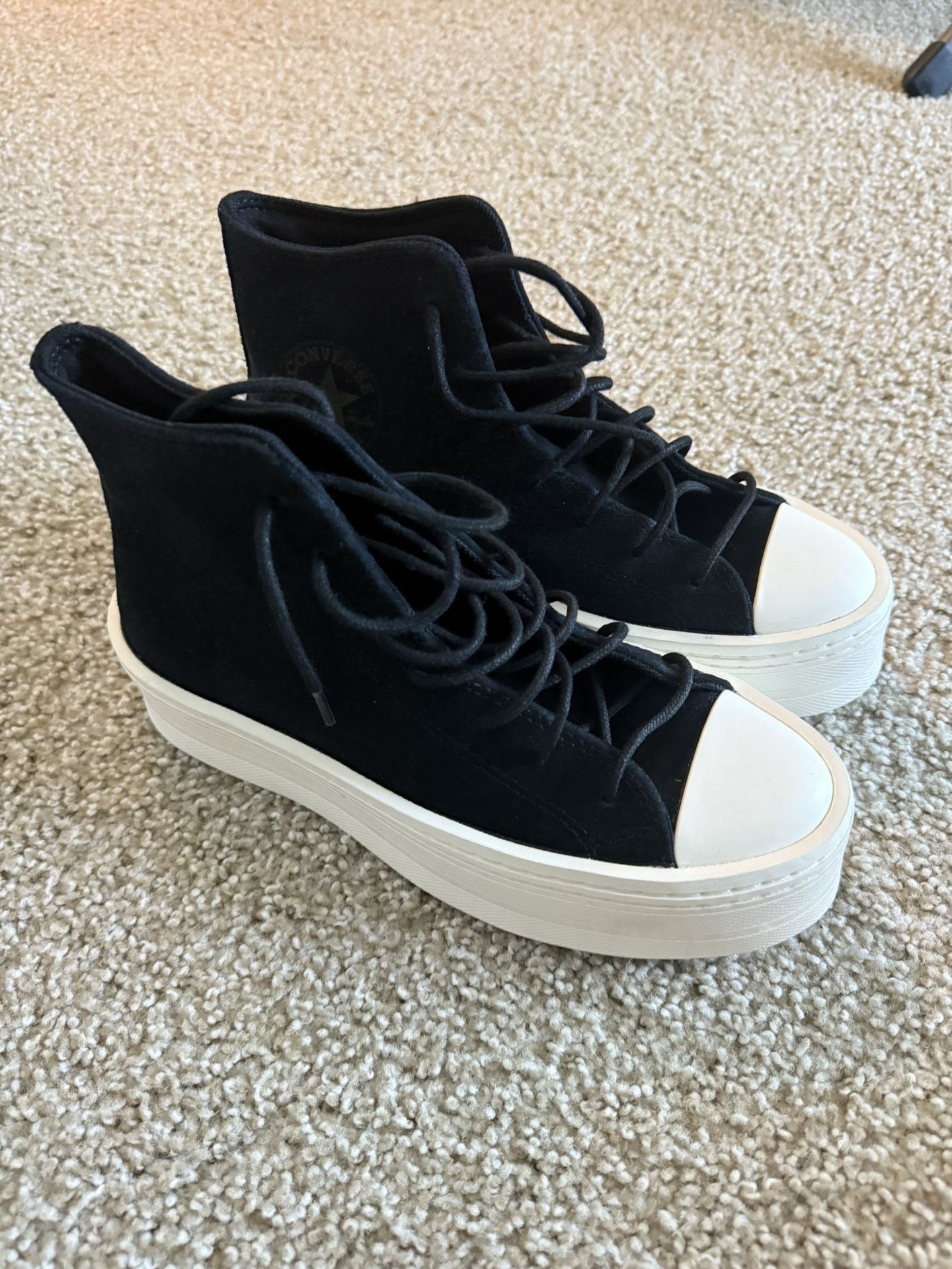 Converse High Tops – Black Suede – Size 7.5 (Women)