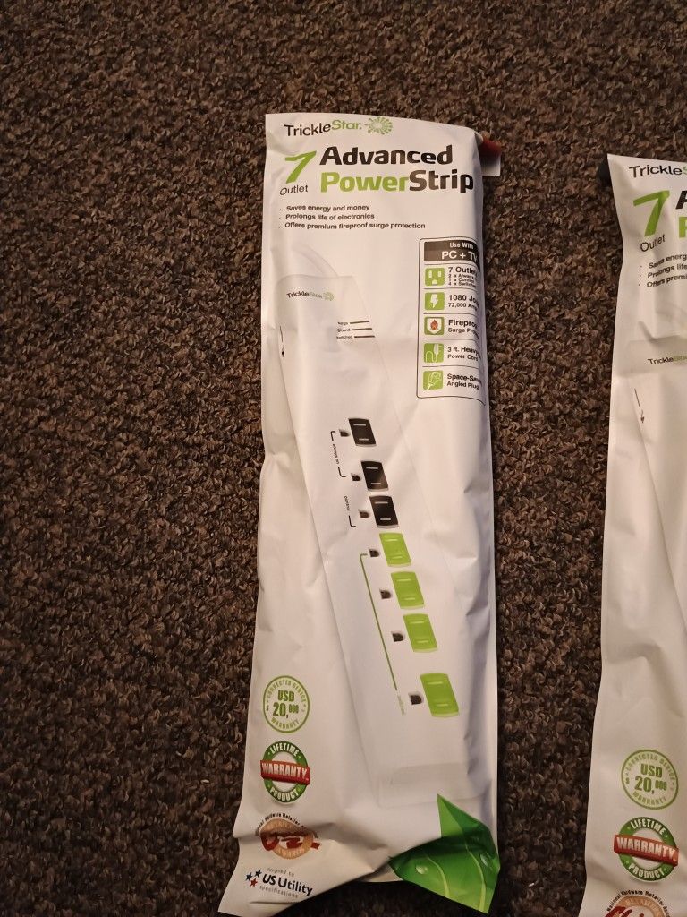 New 7-Outlet Electrical Power Strip/Surge Protector