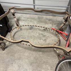 Wrought Iron Glass Top Coffee Table 