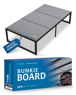 Meliusly Premium 10mm Bunkie Board Twin Size (38x75'') Patent Pending Low Profile Bed Board Design - Breathable, Noise Minimizing, Moisture Resistant 