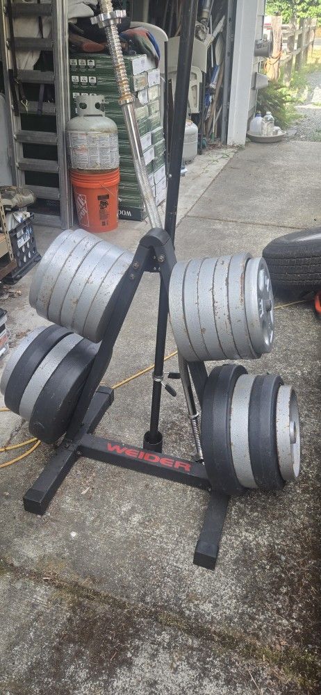 Weights 380lbs 2 Bars And weight Bench Not Shown $250 Cash