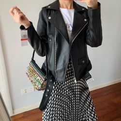 MICHAEL MICHAEL KORS Leather Moto Jacket