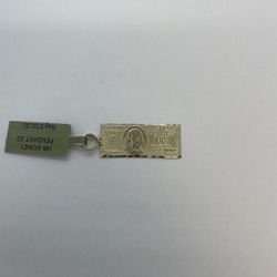 14k Gold Money Pendant. New.