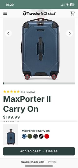 Travelers choice maxporter 2 carry on spinner luggage