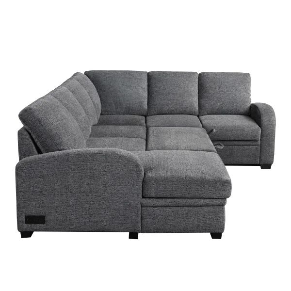 Coddle Aria Pull out Sleeper Sectional With Storage Chaise
