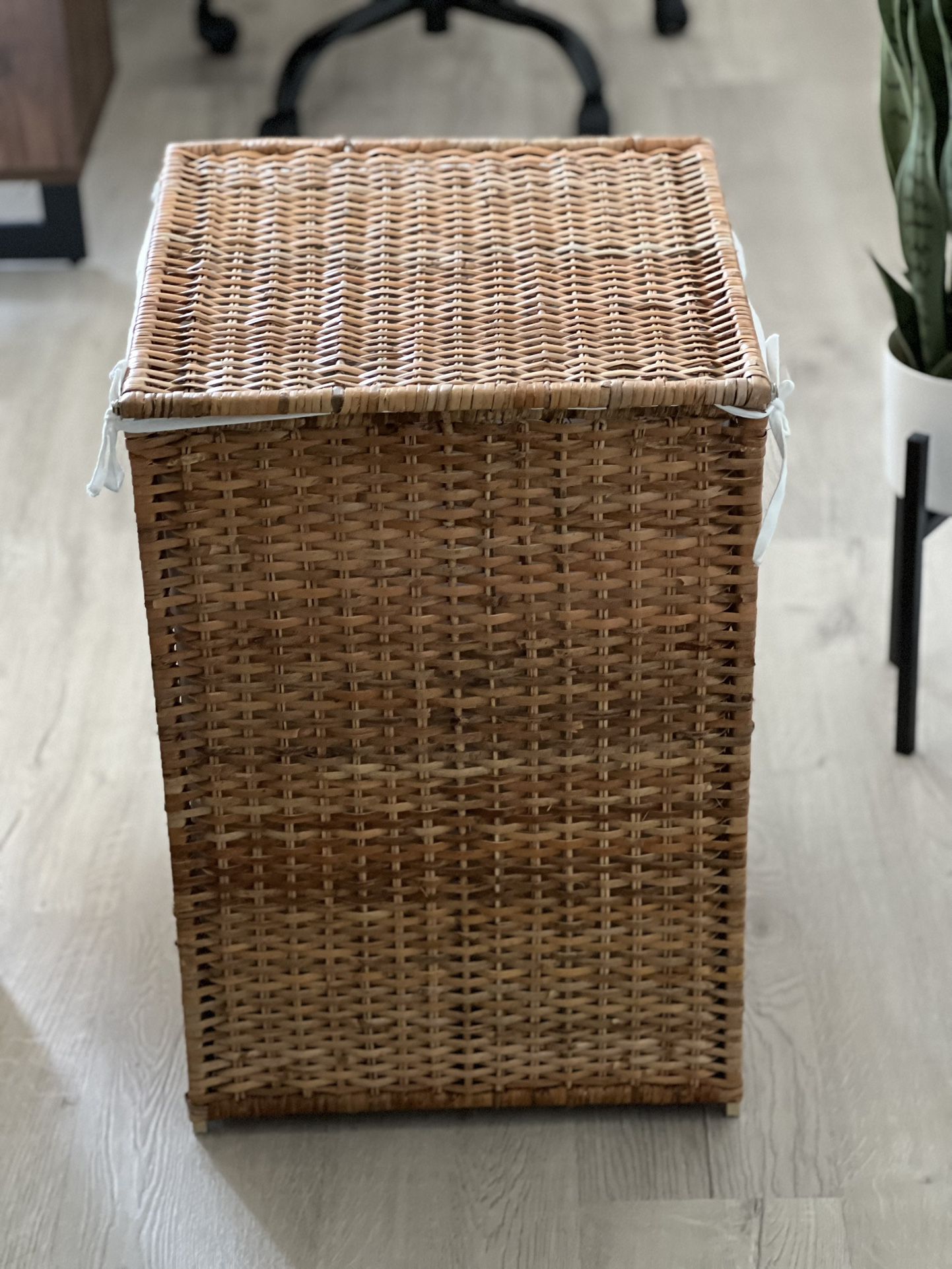 BRANÄS rattan, Laundry basket with lining - IKEA