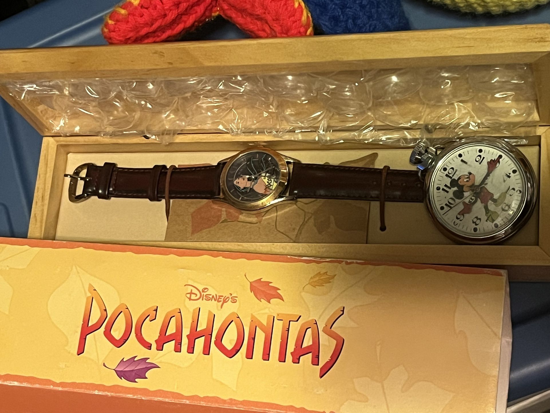 Disney Pocahontas Watch Limited Edition in Wood Display Case and he signature appears to be that of Irene Bedard,
